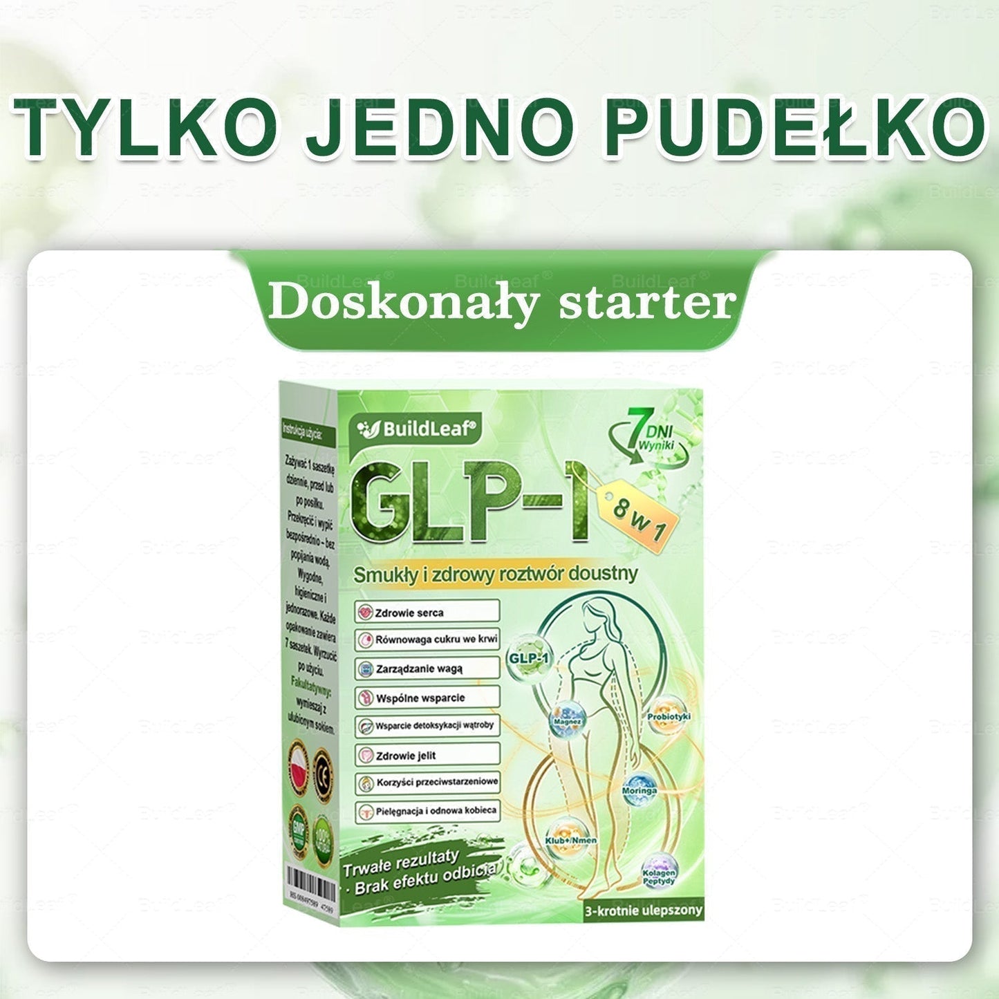 A♻️𝖮𝖋𝗶𝗰𝗷𝗮𝗹𝗻𝘆 𝘀𝗸𝗹𝗲𝗽 | 👩‍⚕️𝘽𝙪𝙞𝙡𝙙𝙇𝙚𝙖𝙛® 𝗚𝗟𝗣-𝟭 𝟖-w-𝟭 Smukły i zdrowy roztwór doustny (𝑟𝑎𝑧 𝑑𝑧𝑖𝑒𝑛𝑛𝑖𝑒, 𝑟𝑒𝑧𝑢𝑙𝑡𝑎𝑡𝑦 𝑤 7 𝑑𝑛𝑖),Wspiera odchudzanie, serce, cukrzycę, sen, jelita, stawy, a także ujędrnia skórę i dodaje energii