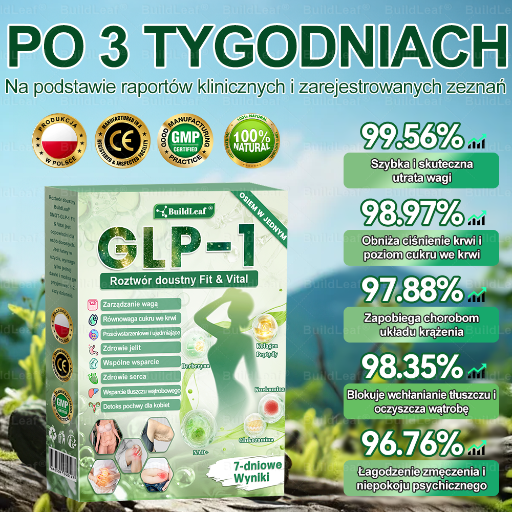 💥Oficjalny sklep Polska | BuildLeaf® GLP-1 8-w-1 Fit & Vital Rozwiązanie (Jednorazowe dziennie, widoczne zmiany w ciągu 7 dni) ✅ Otyłość, zdrowie sercowo-naczyniowe, cukrzyca, bezdech senny, zdrowie jelit, problemy ze stawami i inn）
